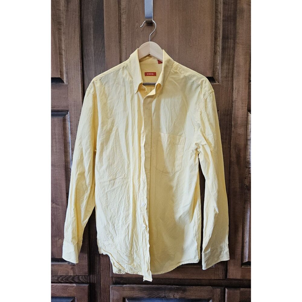 Striped Yellow Men's Button Down Dress Shirt